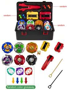 全新 BX 系列豪华礼品套装，包含：6 个 BX 系列战斗陀螺仪、1 个手柄、2 个发射器、随机各种配件以及用于存放和携带的工具箱，适合多人比赛，精致的节日、生日、万圣节、圣诞节礼物，性别中性 - 彩色 - 查看 13