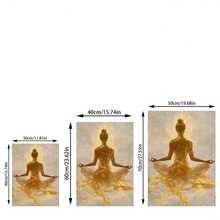 1 szt. Abstrakcyjne złote plakaty artystyczne jogi, modne malarstwo na płótnie do medytacji jogi, wodoodporne płótno ścienne, sztuka ścienna na prezent do salonu, sypialni, łazienki, biura, dekoracji korytarza, dekoracji kuchni
