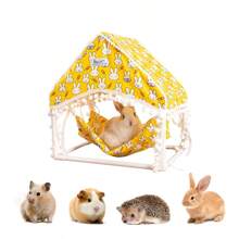 ITANDME Kleine Haustier Hängematte Zelt, Honigbusch Flugbhörnchen Zelt Vier Jahreszeiten, Hamster Eichhörnchen Hängematte Zelt, waschbare und abnehmbare Hamsternest Schlafstätte