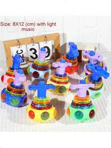 1 件有趣的 LED 灯光音乐陀螺玩具、闪光旋转陀螺玩具、发光音乐旋转玩具、儿童灯光玩具、儿童黑暗派对用品、男孩和女孩的生日礼物、圣诞礼物（部分颜色随机，