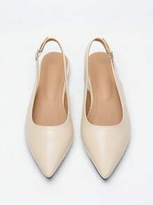 Wide Fit Women's French Back Open Pointed Toe Sandals, Versatile Elegant Flat Slip-On Outdoor Shoes, Spring/Autumn 2025 New Arrival