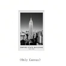 1Pc New York Travel Gift, International Cities Famous Tourist Attractions Poster Black And White Traveling Wall Art Decor Travel Aesthetic Canvas PrintsBlack And White Photos, Gallery Wall Landmark Set