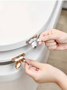 2pcs Cute Sprout Toilet Seat Lifting Handle, Leaf Shape Toilet Cover Pull, Keeps Hands Clean, Bathroom Drawer Pulls For Home Bathroom Accessories Bathroom Organizer Back To School