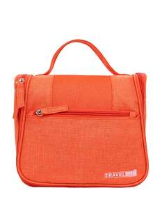 Bolsa de cosméticos de grande capacidade com monograma personalizável, bolsa de higiene de cor sólida, bolsa de viagem portátil para armazenamento de cosméticos, presente de Natal