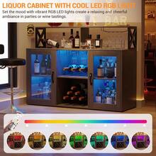 Huisuilinss Wine Bar Cabinet Liquor Cabinet With Led Lights And Glass Holder Home Coffee Bar Cabinet Kitchen Buffet Sideboard With Storage Shelves Modern Wine Cabinet For Dining Room - Xem 9
