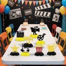 8 件电影蜂窝中心装饰 电影主题派对装饰品 电影生日派对装饰 电影派对用品