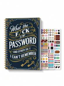 BUBU 1 Libreta de contraseñas en inglés Libreta de direcciones Libreta de teléfonos Libreta multifunción con tapa dura para oficina y negocios con correa para la muñeca, 8.5 * 5.5 pulgadas, dispositivo de almacenamiento de contraseñas para inicios de sesión en Internet, sitios web, nombres de usuario y contraseñas, útiles para el regreso a clases