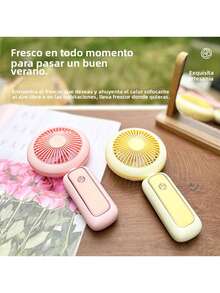 Mini Portable Handheld Small Desktop Fan USB Charging Desktop Fan With Light Folding Small Fan - Purple - View 7