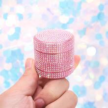 Pink Rhinestone Herb Grinder 4-Layer Bling Crystal Grinder-40mm - Hồng - Xem 2