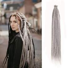 20 Stränge 24 Zoll synthetische Dreadlock Extensions Hippie-Stil einseitig gedreht Farbverlauf Blond 0,6 cm Breite Loc Extensions Reggae-Stil gehäkeltes Haar für Frauen, Halloween, Weihnachten