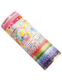 27 卷彩虹和纸胶带套装，金属箔和图案装饰纸胶带，适用于日记、计划、DIY 艺术、工艺品、剪贴簿、礼品包装返校 - 彩色 - 查看 8