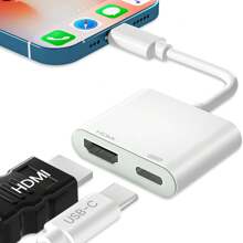 huaxunyuan USB-C zu HDTV Digital AV Adapter für Handy 16 15, 1080P Video & Audio Sync Screen Konverter AV Adapter mit Ladeanschluss für Handy 16/16 Plus/16 Pro/16 Pro Max/15/15 Plus,S23,XPS 17,Surface Book 3