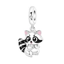 CYCUFF 1 Pc Silver Plated Fine Charm Black Cat Raccoon Butterfly Pendant For Original Bracelet Necklace DIY Jewelry Making Fit Women Birthday Gift