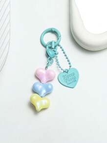 2D Flat, 1pc New Acrylic Colorful Heart Pendant Mobile Phone Case Ornament Accessories Earphone Bag Hanging Ornaments Car Accessories Bag Charm