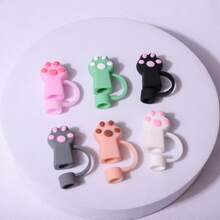 1/4/6 piezas Tapa de cubierta de pajilla para taza, tapa de silicona para pajilla que se ajusta a tumblers de 30 y 40 onzas con asa, cubiertas para la punta de las pajillas de beber de 10 mm lindas, accesorios para tazas, regalo para hombre y mujer