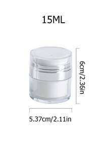 按压式真空面霜瓶50ml面霜乳液全盖分装瓶美妆旅行必备水瓶 - 白色 - 查看 4