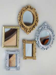 1pc Mini Classical Mirror Micro Landscape Ornaments Creative Decorations DIY Crafts Home Decor Figurines Miniatures Gift Decor Gifts