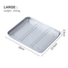 带架子的烤盘，带冷却板的不锈钢烤盘，防锈耐用，哑光表面，易于清洁，适用于烘焙、烘烤和冷却，可用洗碗机清洗 - 銀色 - 查看 14