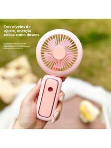 Mini Portable Handheld Small Desktop Fan USB Charging Desktop Fan With Light Folding Small Fan - Yellow - View 3