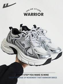 WARRIOR 女士时尚复古运动鞋，轻便透气跑步鞋，适合春夏穿着，简约休闲风格，四季皆宜，耐穿舒适，是全天训练和锻炼的理想之选，白色鞋款