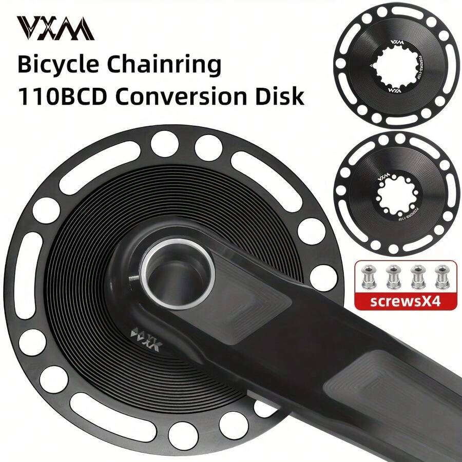 1 件 VXM110BCD 转子转接板，花键 GXP8 蜘蛛直接安装至 3 螺栓曲柄至 4 螺栓转接器 - 黑色 - 查看 1