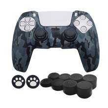 1 Set Of 1 Controller Protective Case + 10 Joystick Caps, Water Transfer Printing Design, Enhanced Grip, Anti-Slip, Anti-Sweat, Anti-Scratch - Multicolor - View 1