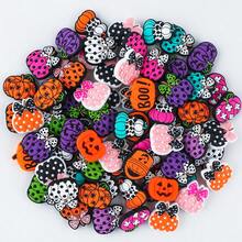 6 hạt tiêu điểm bằng silicon (Hạt tiêu điểm bằng silicon hình bí ngô Halloween), Thích hợp cho bút hạt thủ công DIY, vòng tay, mặt dây chuyền trang trí, v.v. - Nhiều màu - View 2