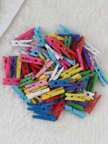 50pcs Handmade Natural Wooden Clips, With Slightly Different Clip Sizes, Wood Grain Pattern Is Normal, Decorative Wooden Clips/Photo Clips/Sealing Clips