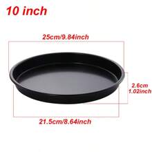6-10inch Black Carbon Steel Circular Pizza Baking Tray Anti Stick Cake Baking Pan Microwave Oven Baking Tray Pie Tray Cookie Trays For Kitchen Restaurant