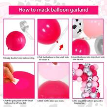 67Pcs Pace Cowgirl 1st Birthday Decoration Disco Cowgirl 1st Birthday Backdrop Hot Pink Daisy 1st Rodeo Backdrop Western Cowgirl Theme Balloon Garland Arch Kit For First Birthday Party Supplies - Multicolor - View 5