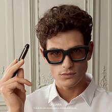 Square Men Women Fashion Thick Rectangle Glasses Shades Designer Style - Brown - View 3