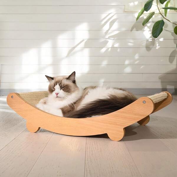 Graffiatoio e cuccia per gatti 2-in-1 | Graffiatoio durevole (senza catnip), tappetino protettivo per mobili | Centro di attività multi-livello per gattini e gatti adulti, regalo per animali domestici per le vacanze