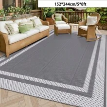 Outdoor-Teppich mit Tragetasche + 4 Heringe, umkehrbarer Kunststoffgeflecht-Teppich, geeignet für Wohnmobil, Terrasse, Camping, Hinterhof, Deck, Picknick, Strand, wasserdichter großer Outdoor-Teppich