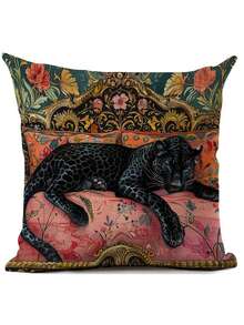 1/2/4pcs Vibrant Leopard Print Polyster Throw Pillow Cover, 17.7x17.7 Inch - Durable, Machine Washable With Zip Closure, Contemporary Style Decorative Cushion Case For Living Room & Bedroom Sofas, Throw Pillows For Couch,Fall Decor,Autumn Decor,Room Decor - Multicolor - View 22