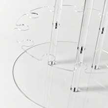 3-stufiger acrylischer Champagnerpyramidenständer mit 32 Löchern, transparenter rechteckiger schwimmender Strohhalterständer für Partys, Hochzeiten, Schulen, Feiern