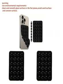 1pc 24 Suction Cup Silicone Non-Slip Washable Double-Sided Suction Cup Phone Holder, Cell Phone Holder, Phone Anti-Slip Sticker, Power Bank & Phone Case Accessory