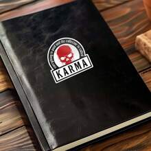 Karma Vinyl Stickers, Skull Red Stickers, Cool, Suitable For Car Bumpers, Water Cups, Tablets, Mobile Phone Cases, Etc., Disposable Stickers