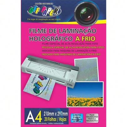 Papel Filme Laminação a frio Holográfico Off Paper - 20 folhas