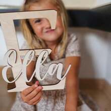 1pc Customized Wooden Name Plate, Customizable Name Up To 26 Letters, Wooden Wall Decor, Suitable For Children's Room, Home Decor, Unique Colorful Kids Room Door Sign, Perfect Customized Gift For Birthday, Children's Day, Back To School, Halloween, Christmas, Graduation