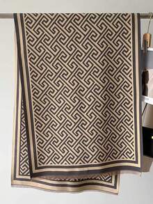 1pc Women Geometric Jacquard Pattern Faux Cashmere Warm Scarf, Versatile Fashionable Shawl Wrap For Autumn/Winter - Multicolor - View 7