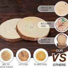 30 Pcs Natural Wood Slices, 9-10/5-6cm Diameter Unfinished Round Wood Slices Kit, No Hole Log Wooden Circles For Arts, Christmas Or Wedding Ornaments And DIY Crafts