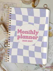 Planificador mensual 2025-2027, planificador mensual de 2 años, de JULIO.2025 a JUNIO.2027, 5.6" X 8.0", planificador mensual simple con encuadernación espiral, perfecto para el horario escolar y de oficina, útiles escolares color turquesa