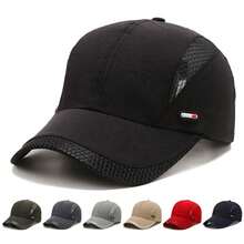 1pc Men's Outdoor Casual Quick-Dry Sun-Protection Baseball Cap, Summer - Black - View 1