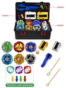 全新 BX 系列豪华礼品套装，包含：6 个 BX 系列战斗陀螺仪、1 个手柄、2 个发射器、随机各种配件以及用于存放和携带的工具箱，适合多人比赛，精致的节日、生日、万圣节、圣诞节礼物，性别中性 - 彩色 - 查看 15