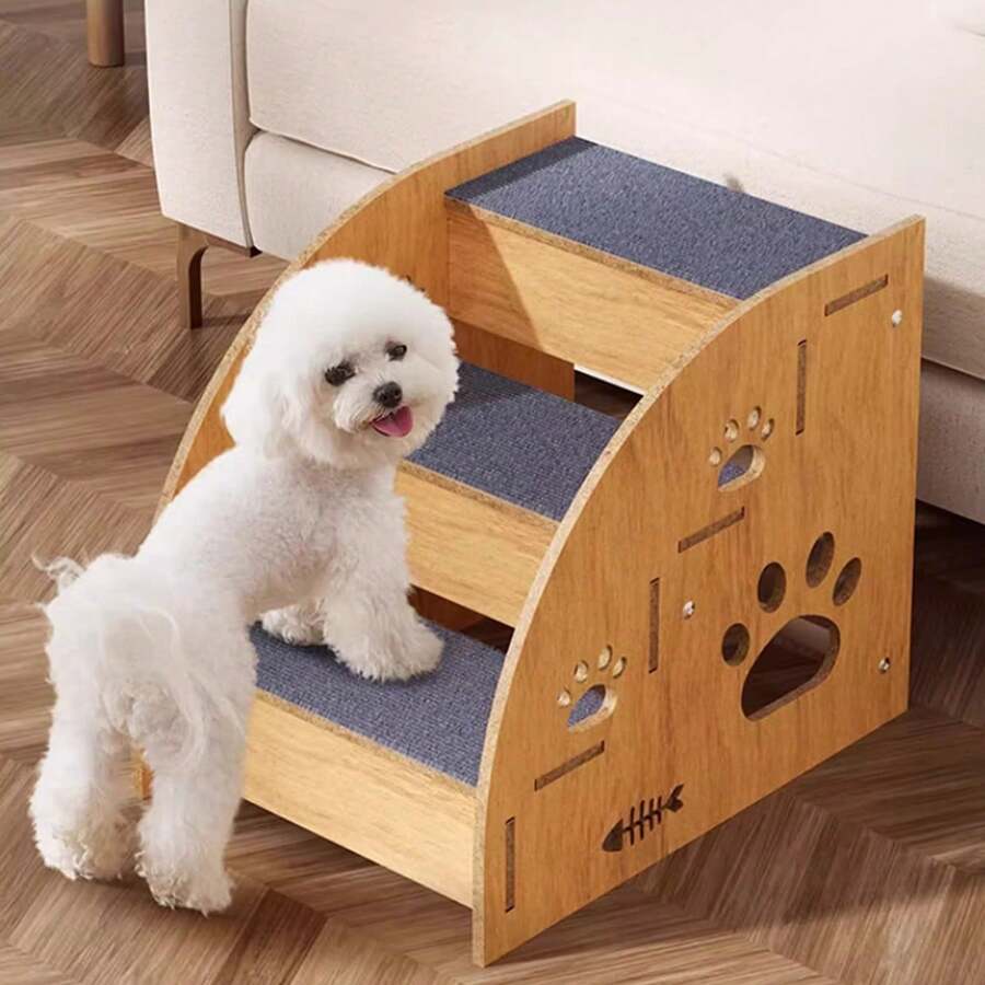 3/2-Story Pet Assistance Tools, Pet Wooden Stairs, Pet Game Tools - Multicolor - View 1
