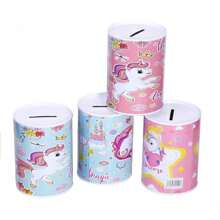 1pc Creative Sealed Coin Bank Cartoon Pattern Delicate Money Saving Box Decoration, One-Way Saving - Unicorn, Mermaid Pattern, Random Design