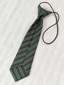 1pc Fashionable No-Tie Polyester Fiber Casual Wear Tie For Young People, Suitable For Office, Street, And Leisure Occasions
