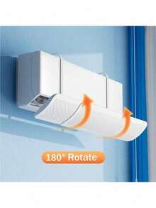 1pc Air Conditioner Windshield Board, Retractable Air Deflector. Universal For Wall-Mounted AC Units, Hook Design For Easy Installation, Prevent Direct Airflow, Highly Efficient Wind Shielding, Simple And Easy To Use, Made Of Durable ABS Material. Suitable For Home, Bedroom, Dormitory And Office. - White - View 2