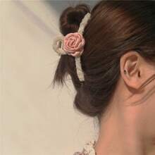 1 Pc Handmade Fabric Flower Hair Clip, Suitable For Daily Wear Hair Claw Claw Clips Hair Jaw Clip Hair Clamps
