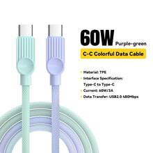 ESSAGER USB C 转 Type C 数据线，适用于手机快速充电 480Mbps PD QC USB C 数据线，兼容 16、16 Pro Max、15、15 Plus、15 Pro、15 Pro Max，兼容 Redmi，兼容 OnePlus Charger Nan - 紫綠色 - 查看 8